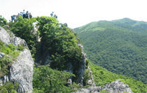 천성산 제2봉에서 본 능선과 천성산 천성산 제2봉에서 본 능선과 천성산